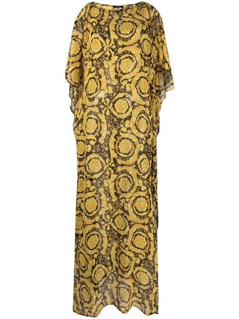 versace tie-detailed baroque-print silk caftan 995|Versace Barocco Jacquard Silk Tie .